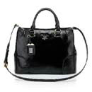 2014 Prada bright Leather Tote Bag for sale BN2533 black